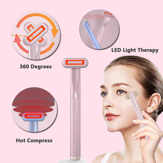 Rotary 360 Degrees Red LED Light 5-in-1  Eye/Face Therapeutic Massage
