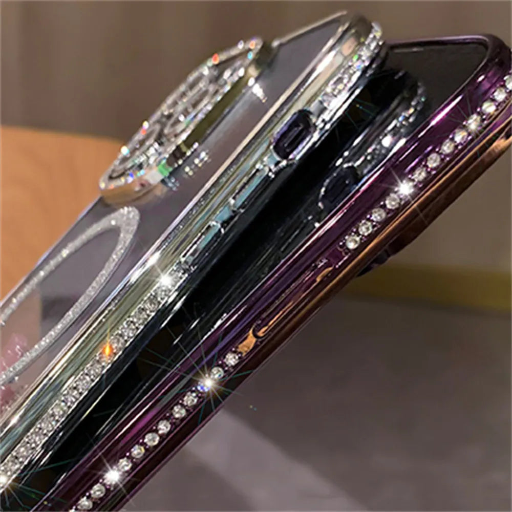 Luxury Diamond Glitter Magnetic Charging Silicone Soft Case Cover
