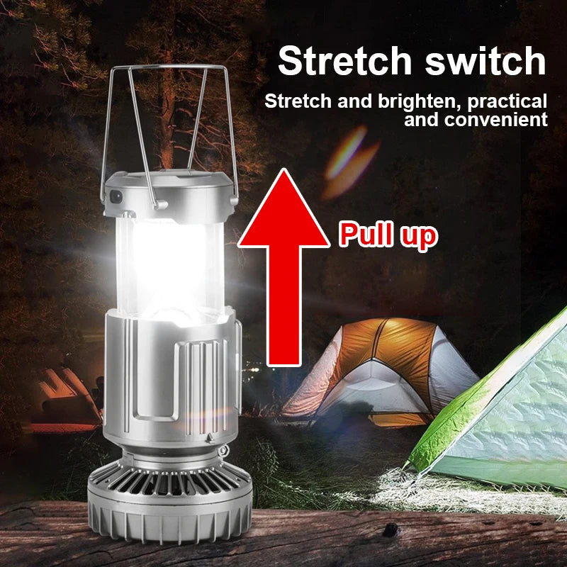 5000LM Camping Rechargeable Power Bank solar fan/Lamp