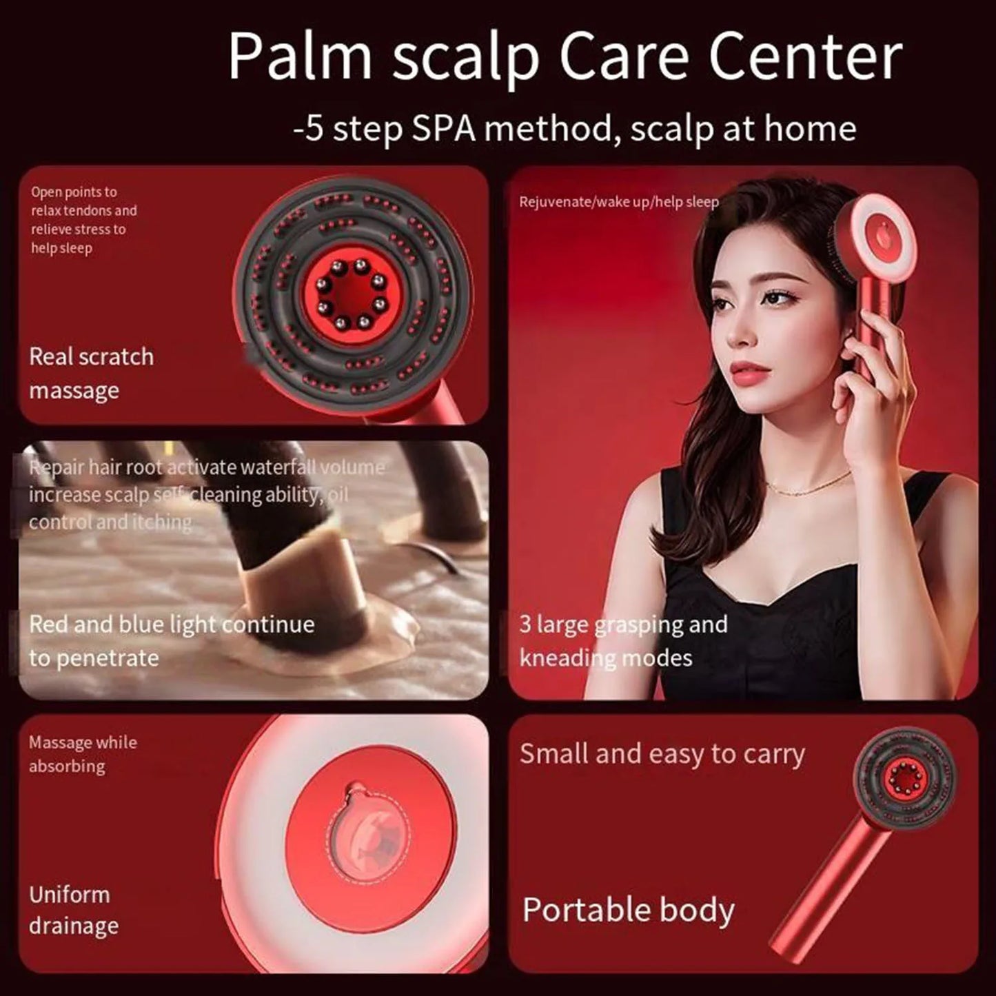 Wireless Scalp3 Breo-Technology Massaging Brush with IPX7 Waterproof