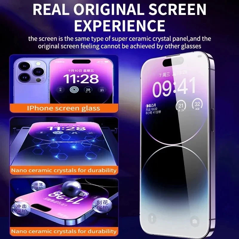 New 8K Oleophobic Coating Dust free Screen Protector Anti Spy Glass