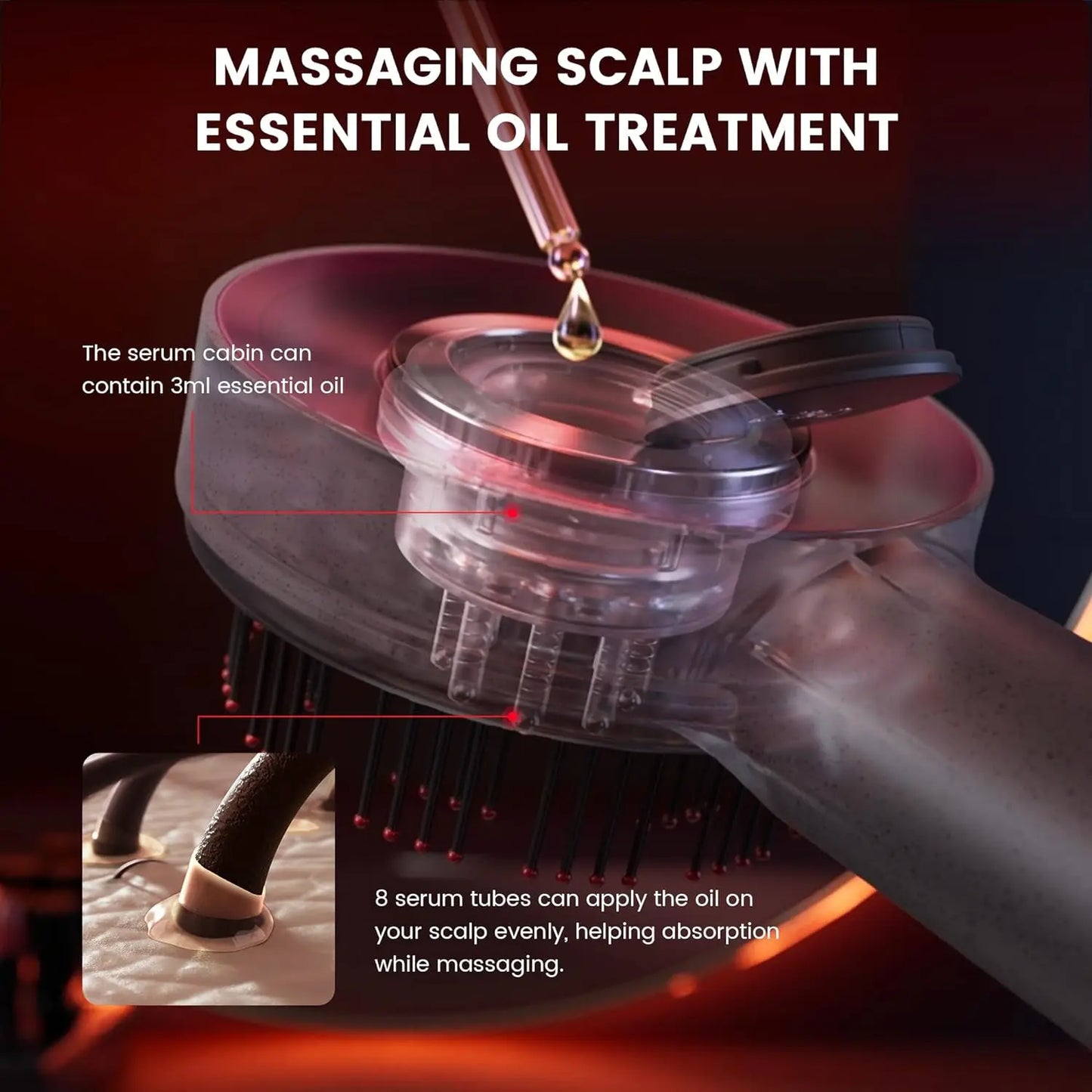 Wireless Scalp3 Breo-Technology Massaging Brush with IPX7 Waterproof