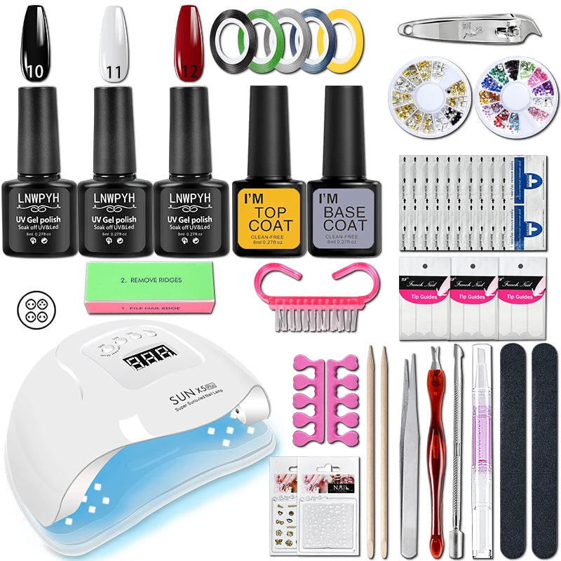 Manicure Set 8ML Gel Nail Polish Kit With LED Nail Lamp