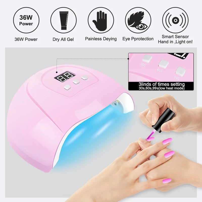 Manicure Set 8ML Gel Nail Polish Kit With LED Nail Lamp