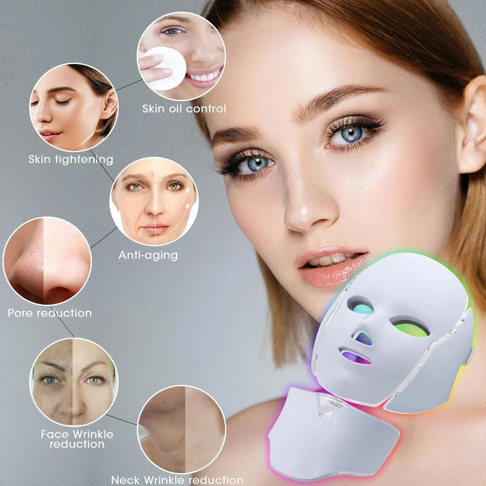 7 Colors LED Light Face Mask Therapy Device