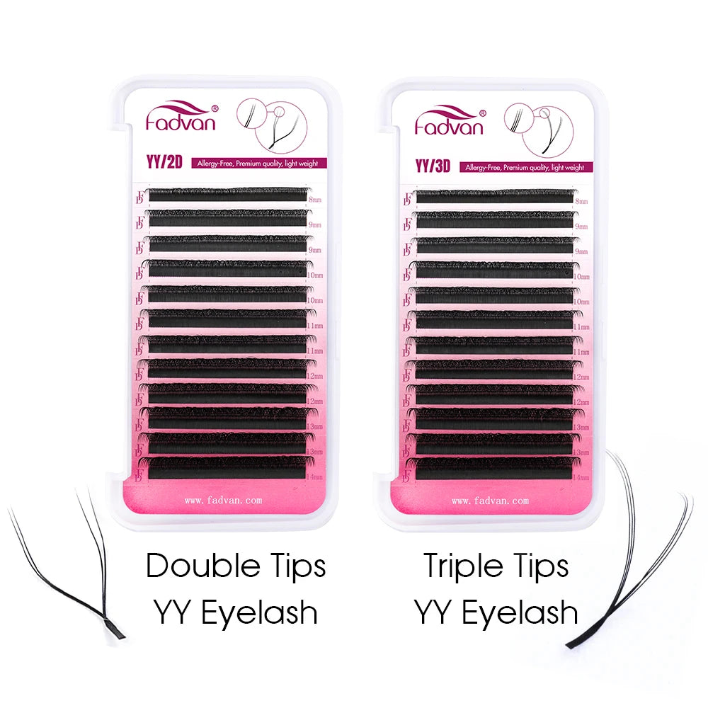 FADVAN Natural Soft YY Shape Lashes 2D/3D 0.07 Faux Mink C/D/L 8-15mm