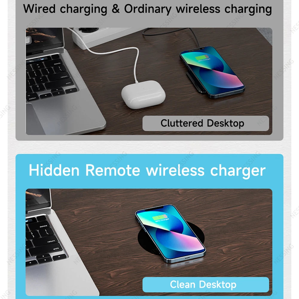 Hidden 40MM Long Distance Wireless desktop Fast Charger