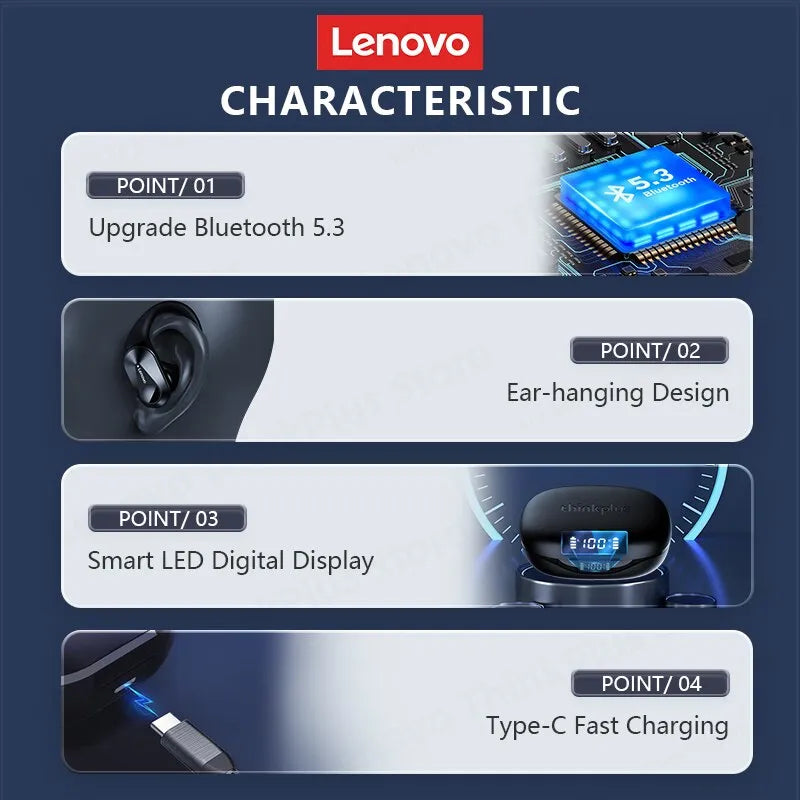 Lenovo LP75 Bluetooth 5.3 Noise Reduction Gaming Earbuds