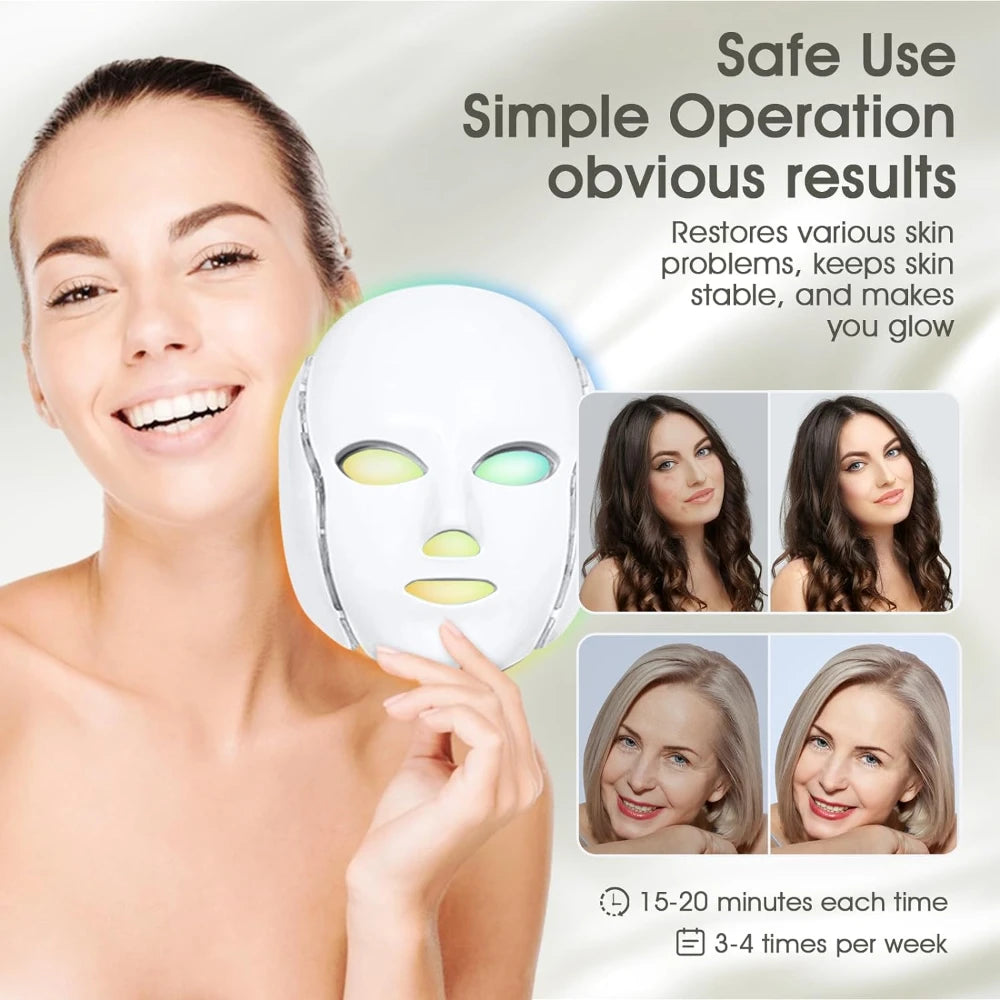 7 Colors LED Light Face Mask Therapy Device