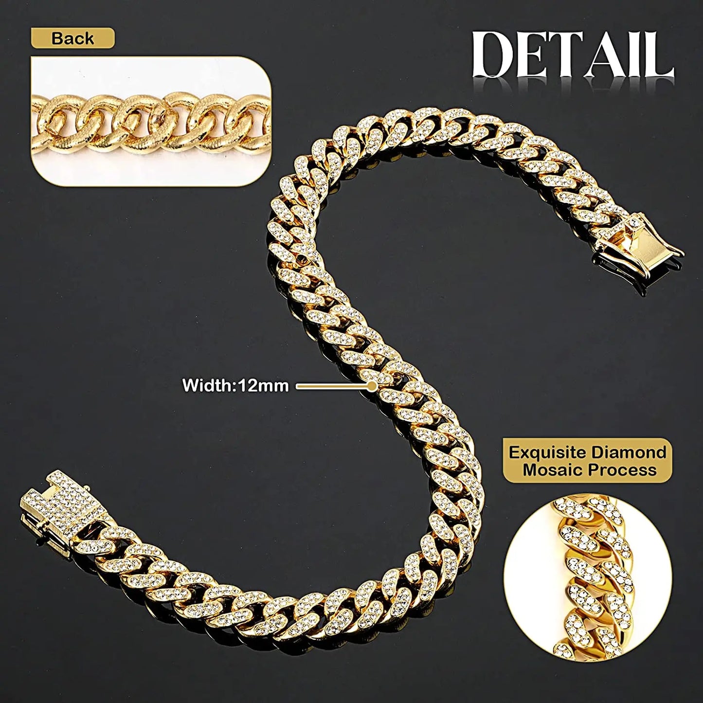 Luxury Gold Chain Collar for Small Medium Large Dogs Cats