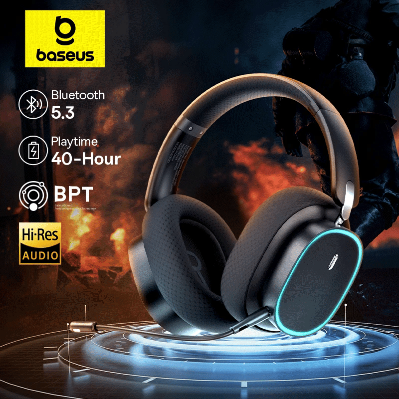 Baseus GH02 Gaming .4G/Wireless/Cable RGB Headsets with Mic