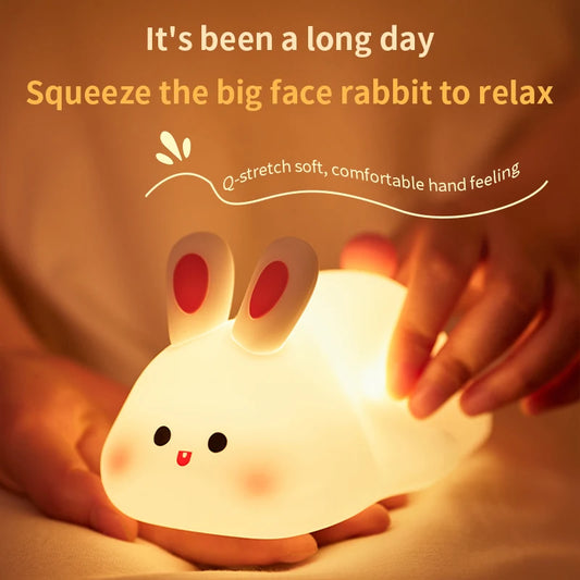 Cute Bunny USB Rechargeable Silicone Night Light