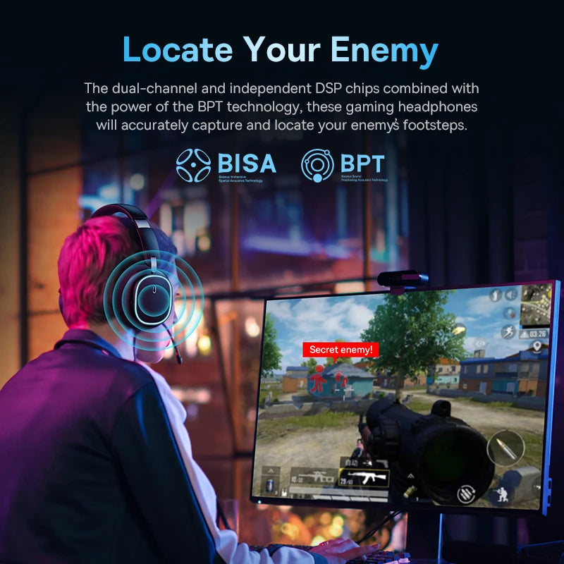 Baseus GH02 Gaming .4G/Wireless/Cable RGB Headsets with Mic