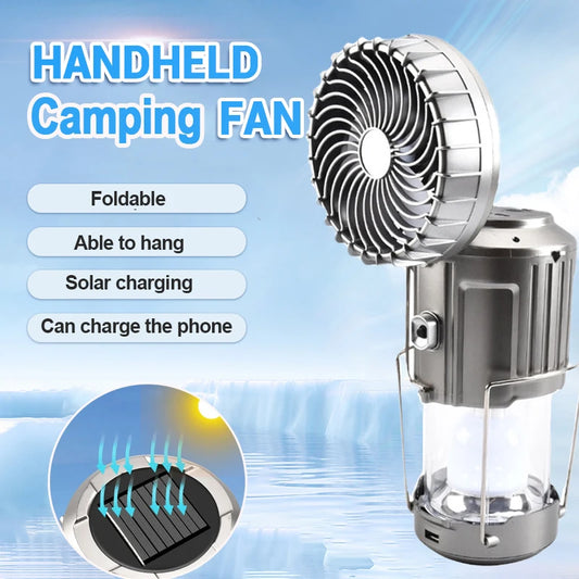5000LM Camping Rechargeable Power Bank solar fan/Lamp