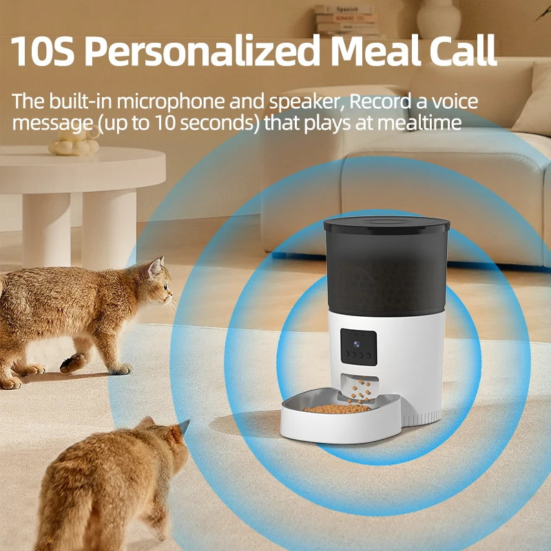 ROJECO pet Dispenser Feeder With Camera Video Smart Voice Recorder Remote Control