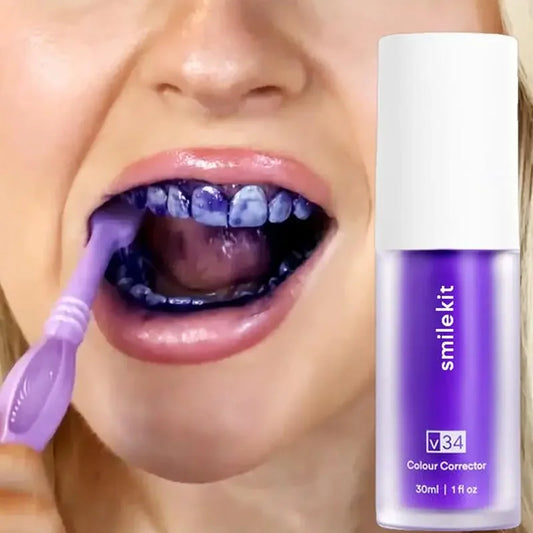 V34 30ml SMILEKIT Purple Whitening Toothpaste