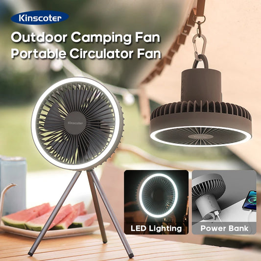 LED Camping Rechargeable Wireless Portable Fan