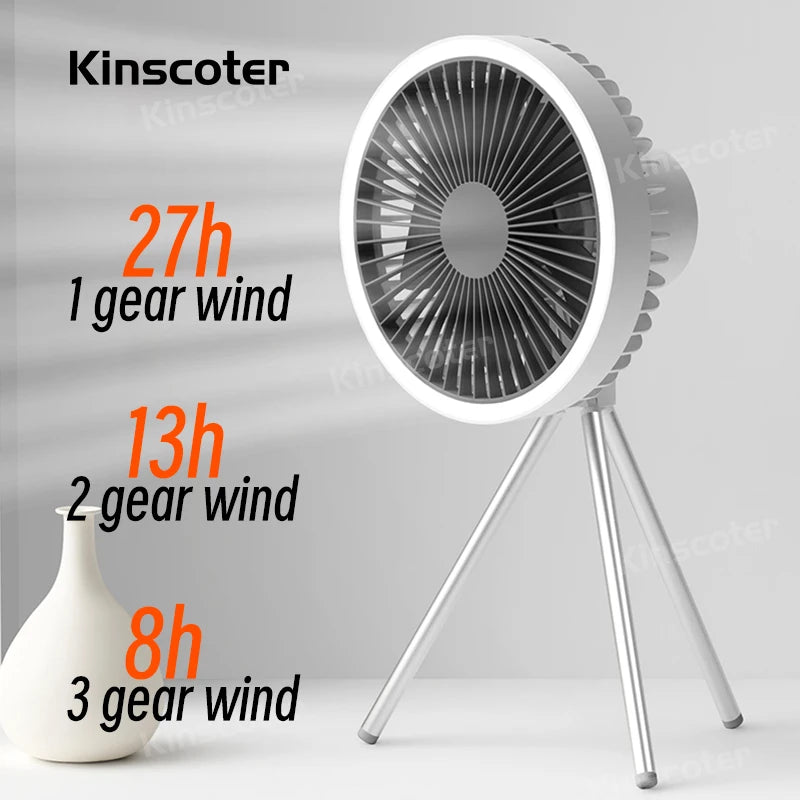 LED Camping Rechargeable Wireless Portable Fan