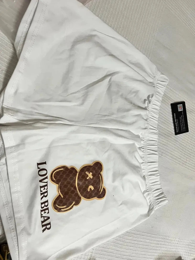 Lover Bear Two Piece Set Comfortable T-shirt & Slim Shots