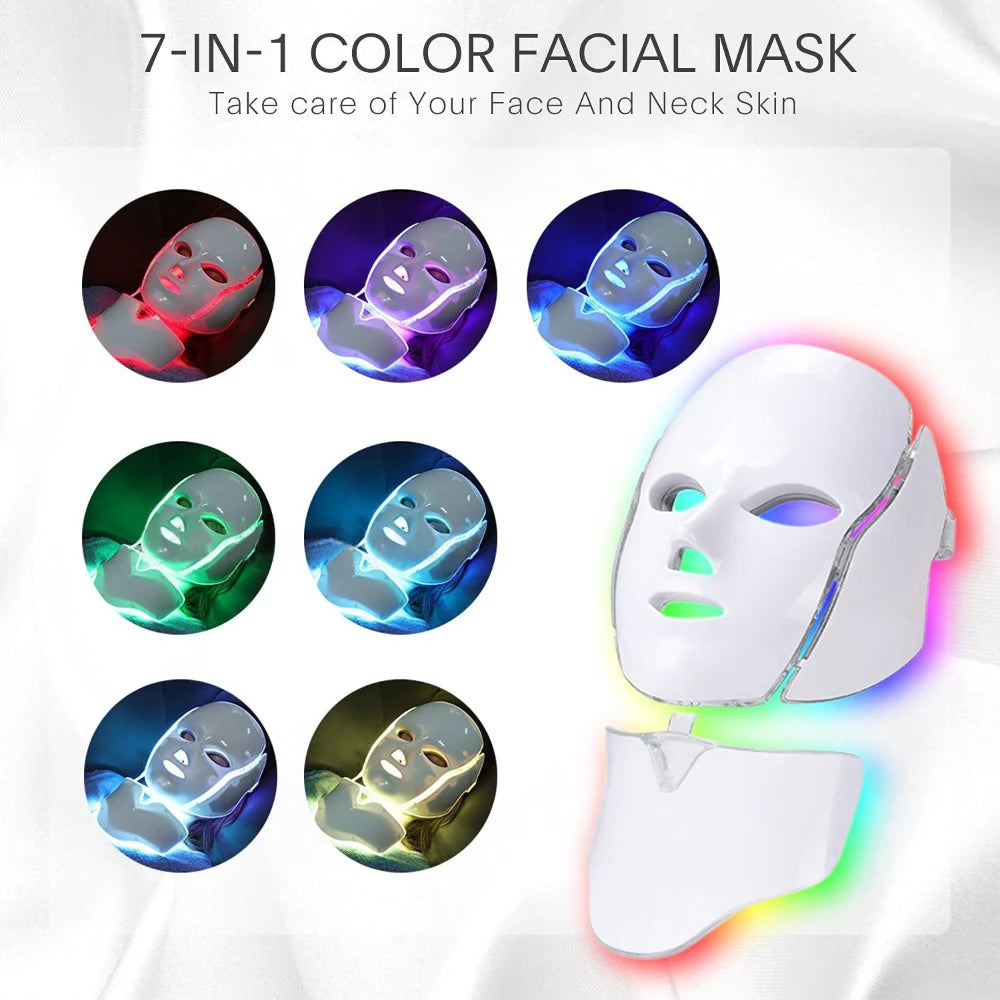 7 Colors LED Light Face Mask Therapy Device