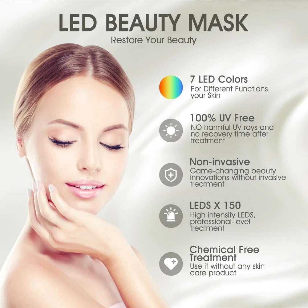 7 Colors LED Light Face Mask Therapy Device